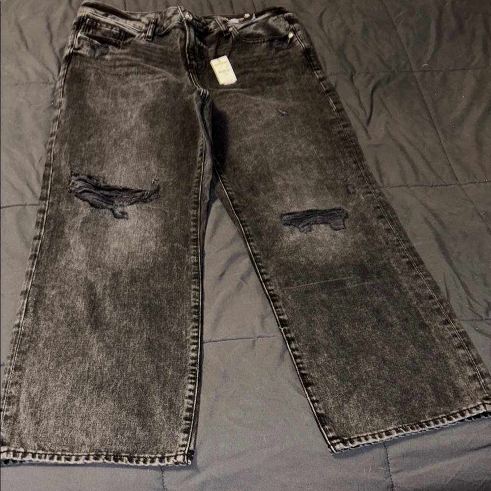 Express Charcoal Distressed Jeans